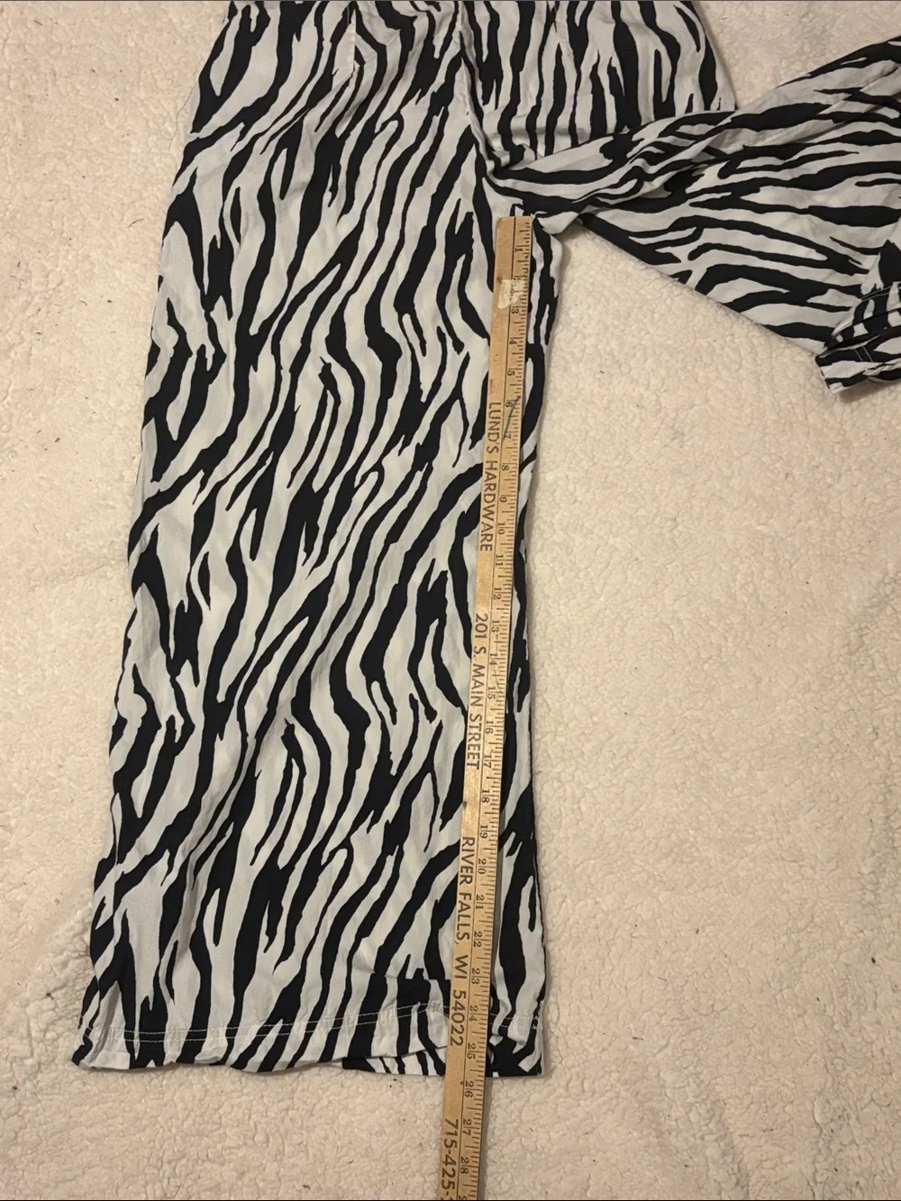 Free People Zebra-Print Wide Leg Crop Cotton Pants - Black & White